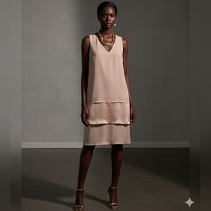 Elegant Ralph Lauren Purple Label Blush Pink Sleeveless Silk Dress